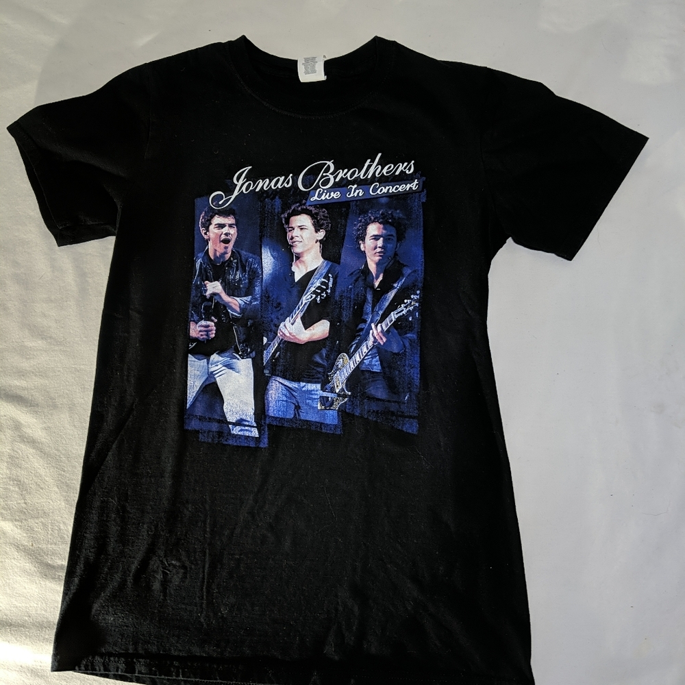 2009 Jonas Brothers Concert Band Tour Black T-Shirt Adult S Kevin Nick Joe Jonas